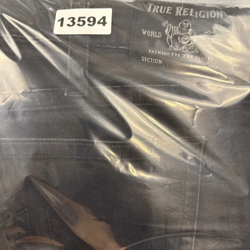 True Religion Geno Relaxed Slim Jeans Men 44 Black   Stretch NO FLAP DENIM